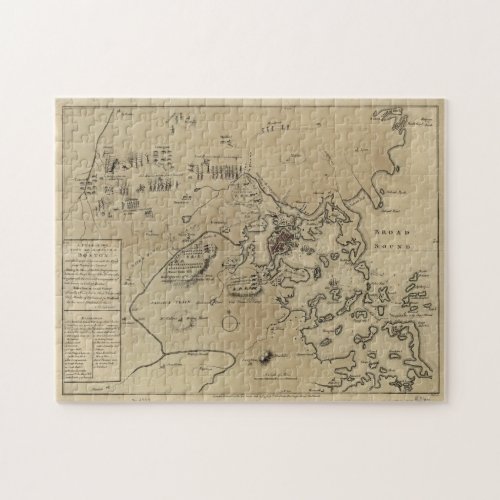 Vintage Boston Revolutionary War Map 1775 Jigsaw Puzzle