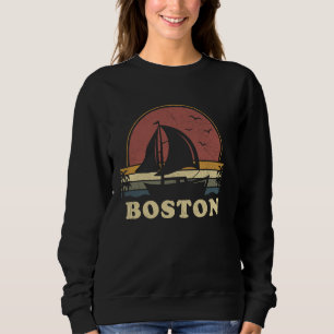 Vintage Boston Sailing Sailboat Summer Boating Sai Sweatshirt