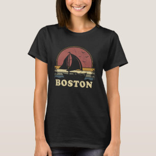 Vintage Boston Sailing Sailboat Summer Boating Sai T-Shirt