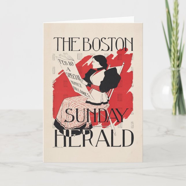 Vintage Boston Sunday Herald Women's Edition Card (Front)