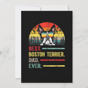 Vintage Boston Terrier Dog Lover Fathers Day Gifts Announcement
