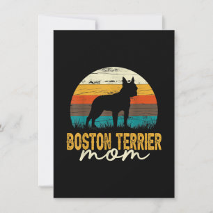 Vintage Boston Terrier Mom Dog Lover Mothers Day Thank You Card