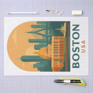 Vintage Boston Tissue Paper – Retro USA Travel