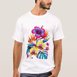 Vintage Botanical All-Over Pattern T-Shirt