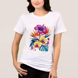 Vintage Botanical All-Over Pattern T-Shirt Tri-Blend Shirt