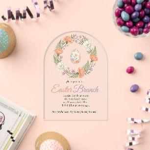 Vintage Botanical Apricot Floral Easter Invitation