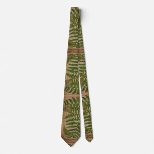 vintage botanical art  newspaper Decorative ferns Tie