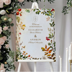 Vintage Botanical Autumn Wedding Foam Board