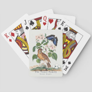 Vintage Botanical Bird Custom Family Game Night Poker Cards