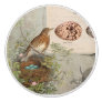 Vintage Botanical Bird Nest Eggs Script Ephemera Ceramic Knob