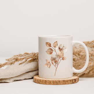 Vintage Botanical Bloom – Watercolor Floral Mug