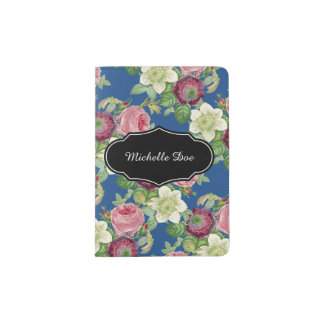 Vintage Botanical Blossom Country Chic Passport Holder
