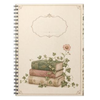 Vintage Botanical Books & Ivy Cottagecore Notebook