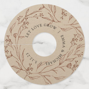 Vintage Botanical Branches Wine Glass Tag