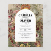 Vintage Botanical Burgundy Floral Wedding Invite (Front)