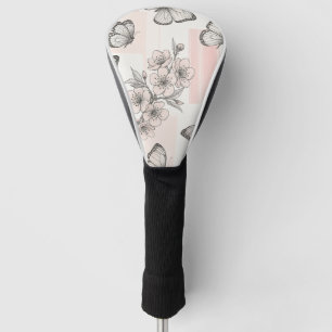Vintage Botanical Butterfly Toile Pattern (9) Golf Head Cover