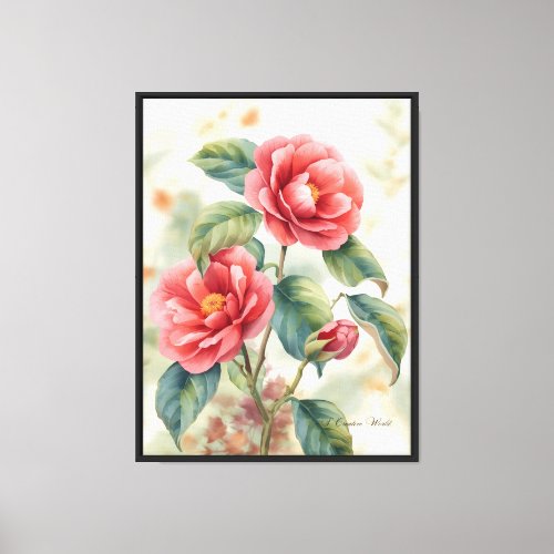 Vintage Botanical Camellia Floral Wall Decor