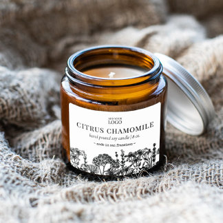 Vintage Botanical Candle or Bath Product Label