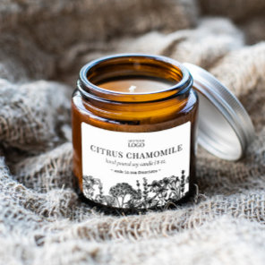 Vintage Botanical Candle or Bath Product Label