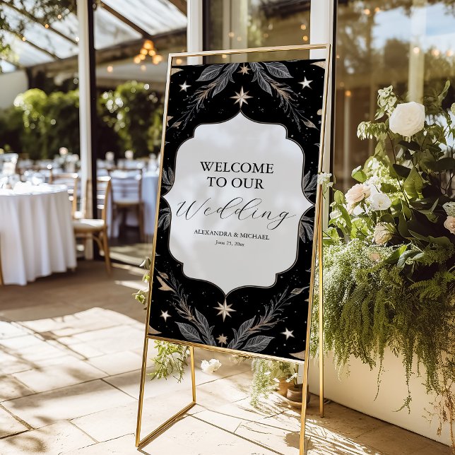 Vintage Botanical Celestial Moon Stars Wedding Foam Board (Creator Uploaded)