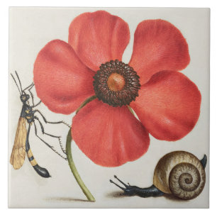 Vintage Botanical Ceramic Tile