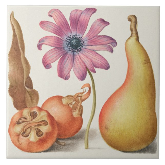 Vintage Botanical Ceramic Tile (Front)