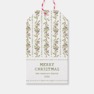 Vintage Botanical Christmas Gift Tags