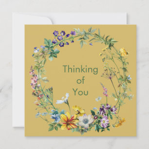 Vintage Botanical Circle Wreath Notecards with Env