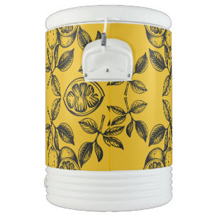 Vintage Botanical Citrus Fruit Print Beverage Cooler