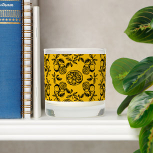 Vintage Botanical Citrus Fruit Print Scented Candle