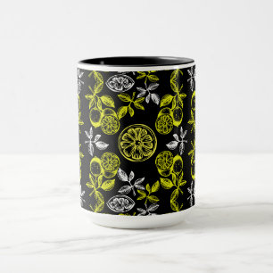 Vintage Botanical Citrus Lemon Print Mug