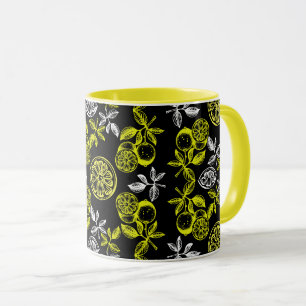 Vintage Botanical Citrus Lemon Print Mug