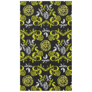 Vintage Botanical Citrus Lemon Print Tablecloth