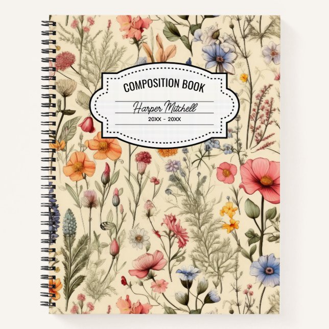 Vintage Botanical Composition Notebook (Front)