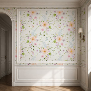 Vintage Botanical Cottage Wallpaper