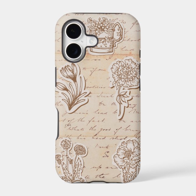 Vintage Botanical Cottagecore iPhone Case (Back)
