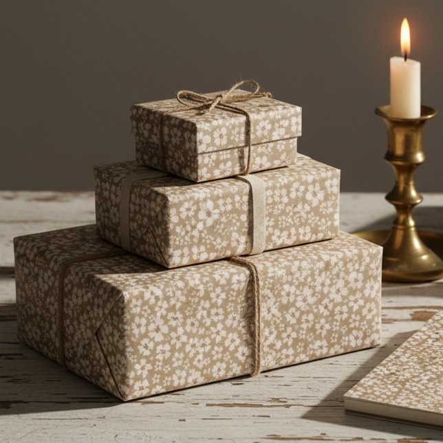 Vintage Botanical Cream Floral Wrapping Paper (Creator Uploaded)