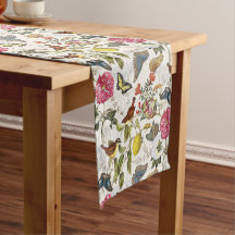 Vintage Botanical Custom 14" X 72" Table Runner