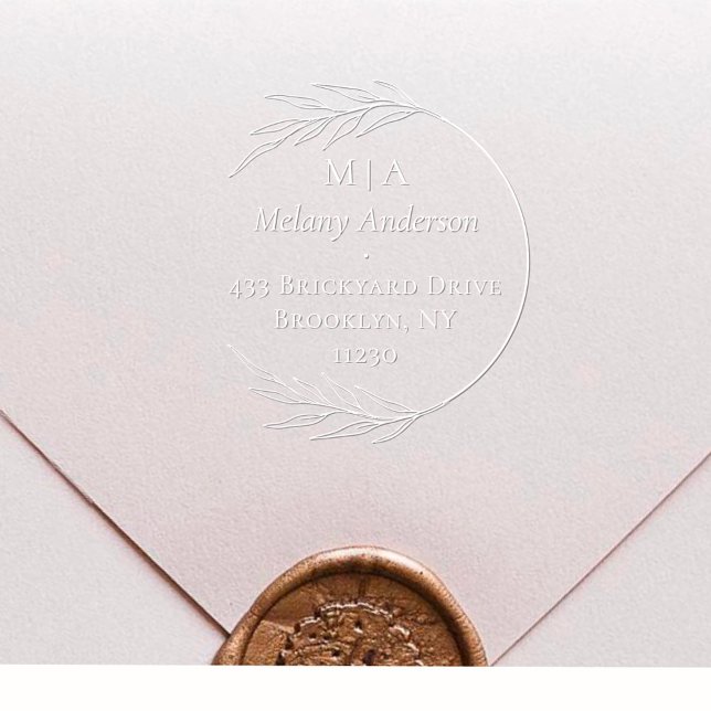 Vintage Botanical Custom Initials & Address  Embosser (Creator Uploaded)