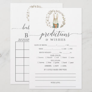 Vintage Botanical Double Sided Baby Shower Games