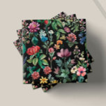 Vintage Botanical Elegance Black Ceramic Tile<br><div class="desc">Immerse yourself in the timeless beauty of our 'Vintage Botanical Elegance' collection, designed to add a touch of nature's artistry to any space. Each ceramic tile features a lush tableau of vintage-inspired florals, rendered in exquisite watercolor tones against a classic black backdrop. Ideal for interior designers and home renovators seeking...</div>
