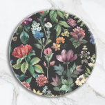 Vintage Botanical Elegance Black Coaster<br><div class="desc">Bring your garden to your furnishings with our 'Vintage Botanical Elegance' sandstone coasters. Each coaster is a slice of art, adorned with lush vintage-inspired florals set against a deep black canvas, rendered in delicate watercolor shades. Perfect for safeguarding surfaces with a touch of sophistication, these coasters are a cherished gift...</div>