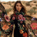Vintage Botanical Elegance Black Scarf<br><div class="desc">Drape yourself in the ethereal charm of our 'Vintage Botanical Elegance' chiffon scarf. This lightweight accessory is adorned with a delicate watercolor floral pattern, exuding a vintage sophistication that complements any outfit. Ideal for those who appreciate a touch of nature's grace in their wardrobe, this scarf is a versatile piece,...</div>