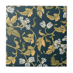 Vintage Botanical Elegance   Ceramic Tile