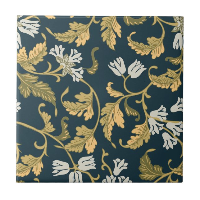 Vintage Botanical Elegance   Ceramic Tile (Front)