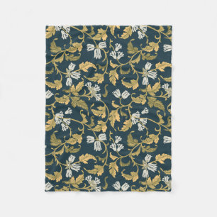 Vintage Botanical Elegance   Fleece Blanket