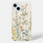 Vintage Botanical Elegance: Wildflower &amp; Herb iPhone 15 Plus Case