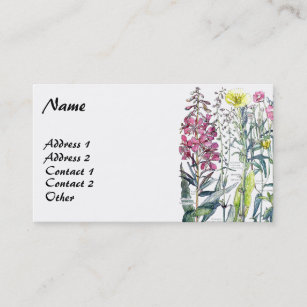 Vintage Botanical Evening Primrose Business Cards