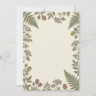 Vintage Botanical Fern Invitation