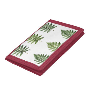 Vintage Botanical Fern Leaves Illustration Pattern Tri-fold Wallet